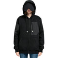 Travel Hoodie With Built-In Eye Mask For Airplane Travel Sleep Comfort Zipper Sweatshirt Breathable Multi Pockets