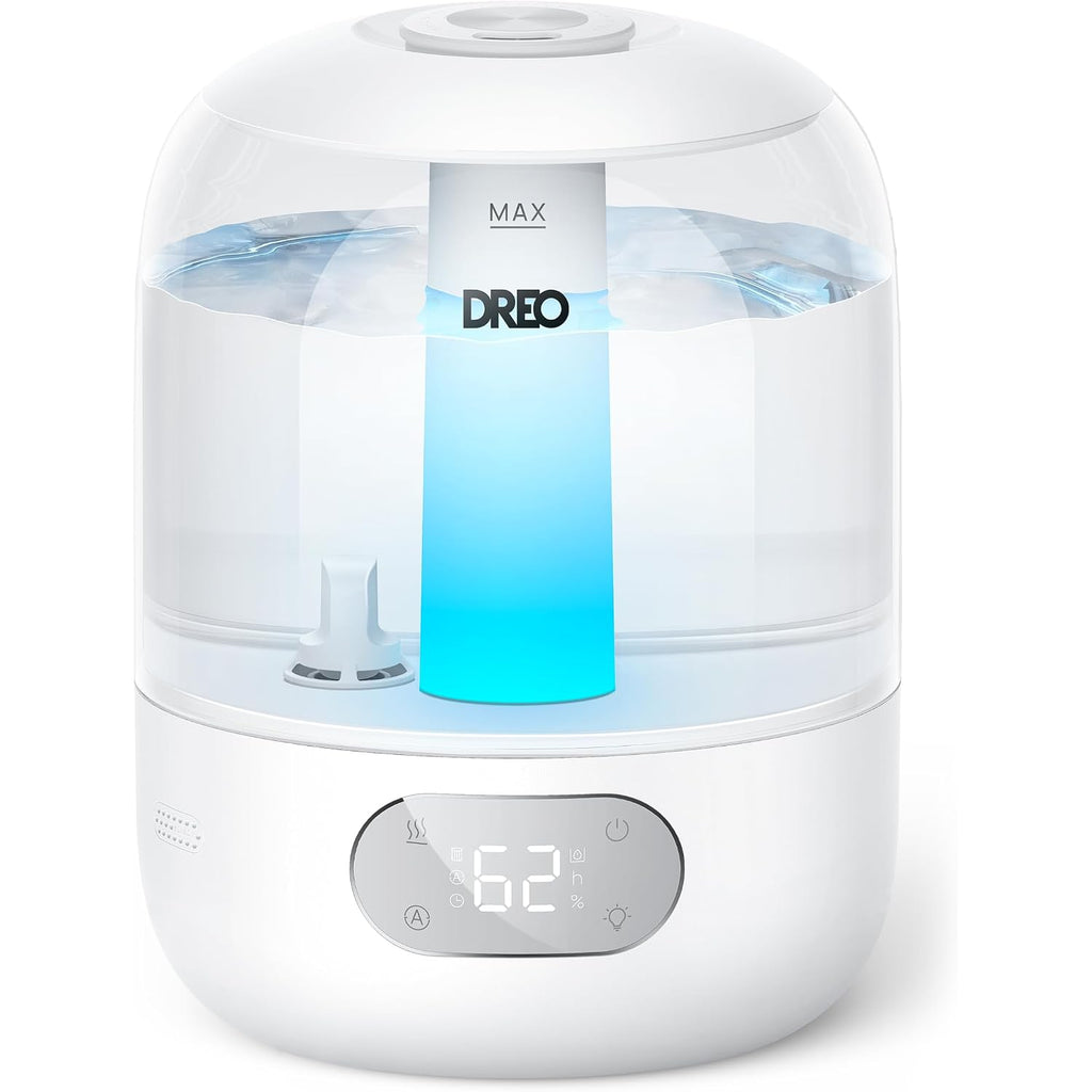Dreo 3L Humidifiers For Bedroom, 30H Runtime, 26 Db Quiet, New Edition | Easy To Refill & Clean, Precise Humidity Control, Night Light, Cool Mist Air Humidifier For Large Room, Baby Nursery