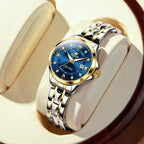 OLEVS Watch Women Two Tone Watches for Women with Date Dress Womens Watches for Medium Wrists Luxury Easy Read Womens Watch Waterproof Blue/Black/Gold/Silver Dial Reloj para Mujer Ideal Gift for Her