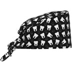 WILL BUDXEG Working Cap with Sweatband for Women Men, Adjustable Cleaning Working Hats, Nurse Surgical Caps(Tie Back) Black20