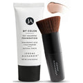Jerome Alexander My Color Self-Adjusting Foundation, Hydrating & Lightweight Face Makeup, Skincare-Infused, with Kabuki Brush, Medium, 1 oz