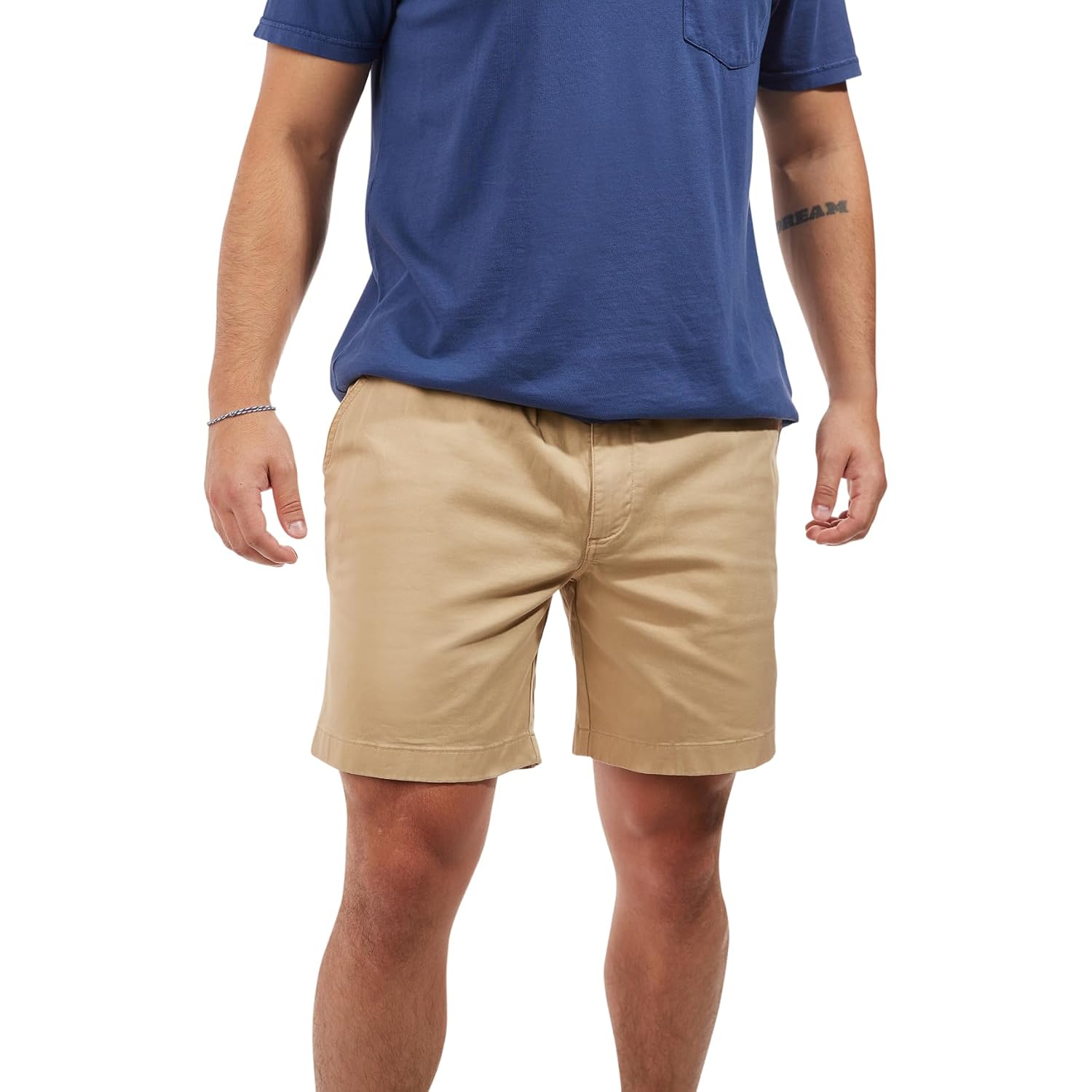 Chubbies Chino Shorts Men 7 Inch - Mens Shorts Casual With Elastic Waistband, Side And Back Pockets, Stretch Cotton Blend