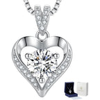 KRZ 1-3CT Moissanite Heart Necklaces for Women Wife, S925 'I LOVE YOU' Women's Jewelry, Anniversary Birthday Gifts for Women, Birthday Gift Ideas for Wife, Women's Necklaces for Her Girlfriend