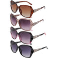 DragonflyDreams 4 Pcs Women Large Sunglasses, UV 400 Glasses Oversized Classic Trend Ladies Sunglasses Sparkling Large Frame Multi