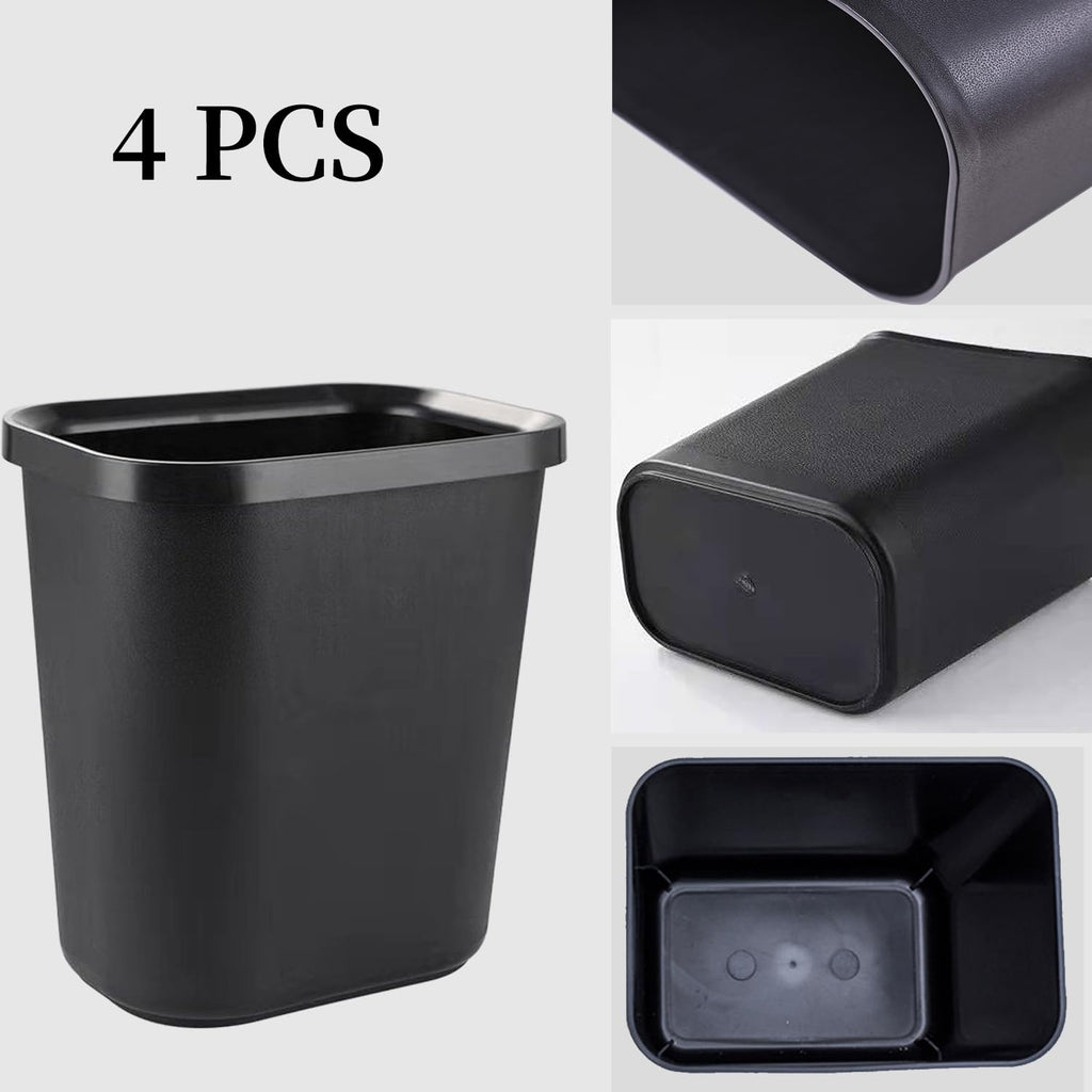 Black Small Trash Can 4Pack, 2Gallon/8L Plastic Office Trash Bin Garbage Can Under Desk, Trash Cans For Bedroom, Office And Kitchen, Trash Bins Wastebasket Fits Narrow Space, Plastic Trash Can