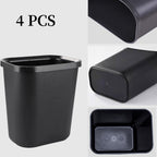 Black Small Trash Can 4Pack, 2Gallon/8L Plastic Office Trash Bin Garbage Can Under Desk, Trash Cans For Bedroom, Office And Kitchen, Trash Bins Wastebasket Fits Narrow Space, Plastic Trash Can