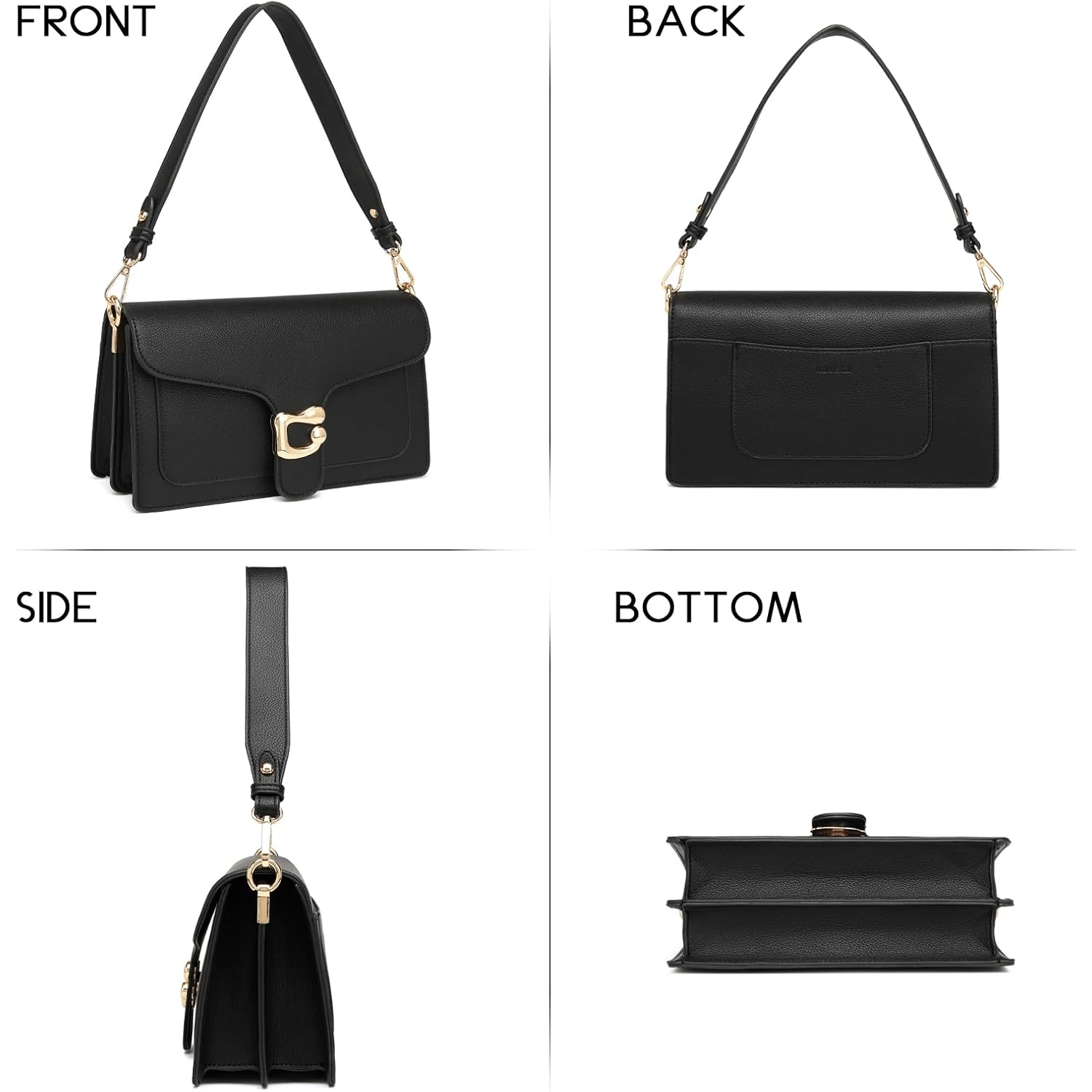 Crossbody Bags For Women Trendy - Small Cross Body Purse Shoulder Bag Leather Handbags Evening Clutch With 2 Straps | 2 Detachable Straps