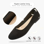 Shupua Flats For Women Round Toe Flat Shoes Dressy Black Ballet Flats Comfortable Womens Dress Shoes Ballerina Flats For Work