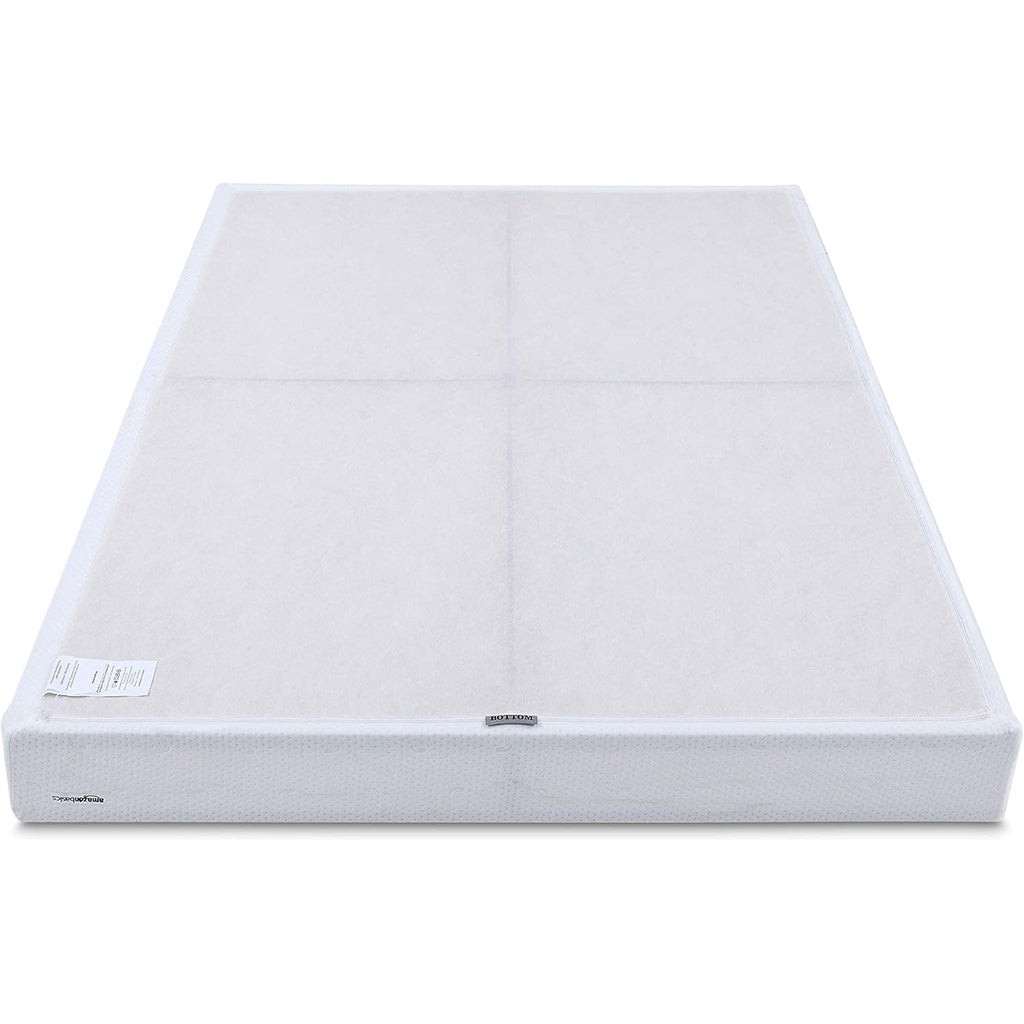 Amazon Basics Smart Box Spring Bed Base, 5-Inch Height Mattress Foundation, Tool-Free Easy Assembly, Metal Support, Full, 74" x 53"