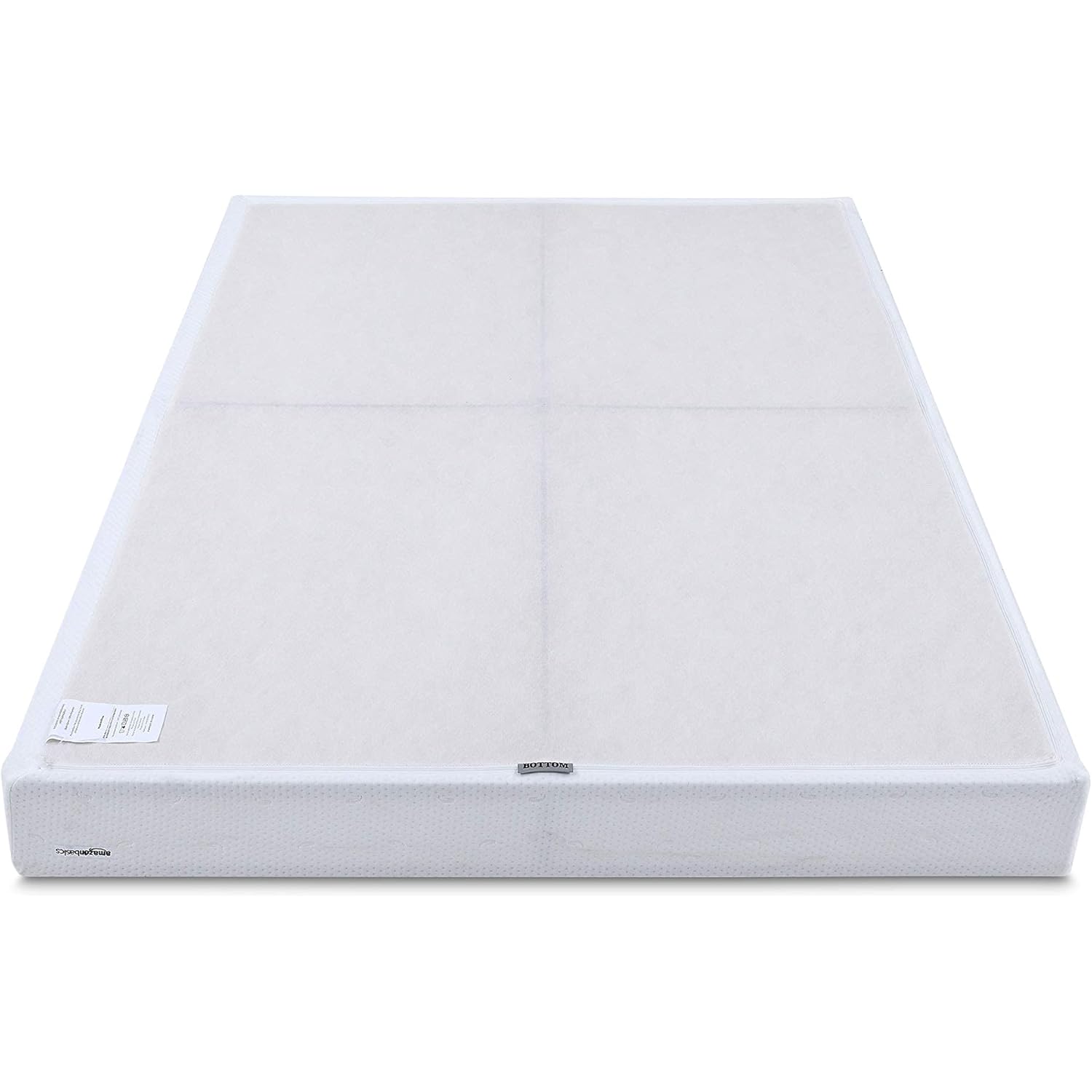 Amazon Basics Smart Box Spring Bed Base, 5-Inch Height Mattress Foundation, Tool-Free Easy Assembly, Metal Support, Full, 74" x 53"