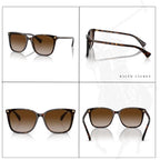 Ralph Lauren Vvcv RA5293 Square Sunglasses for Women +BUNDLE with ACCESSORY EYEWEAR KIT Shiny Dark Havana / Gradient Brown