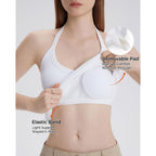 SUUKSESS Halter Tank Top for Women with Built in Bra Cotton Ribbed V Neck Cami