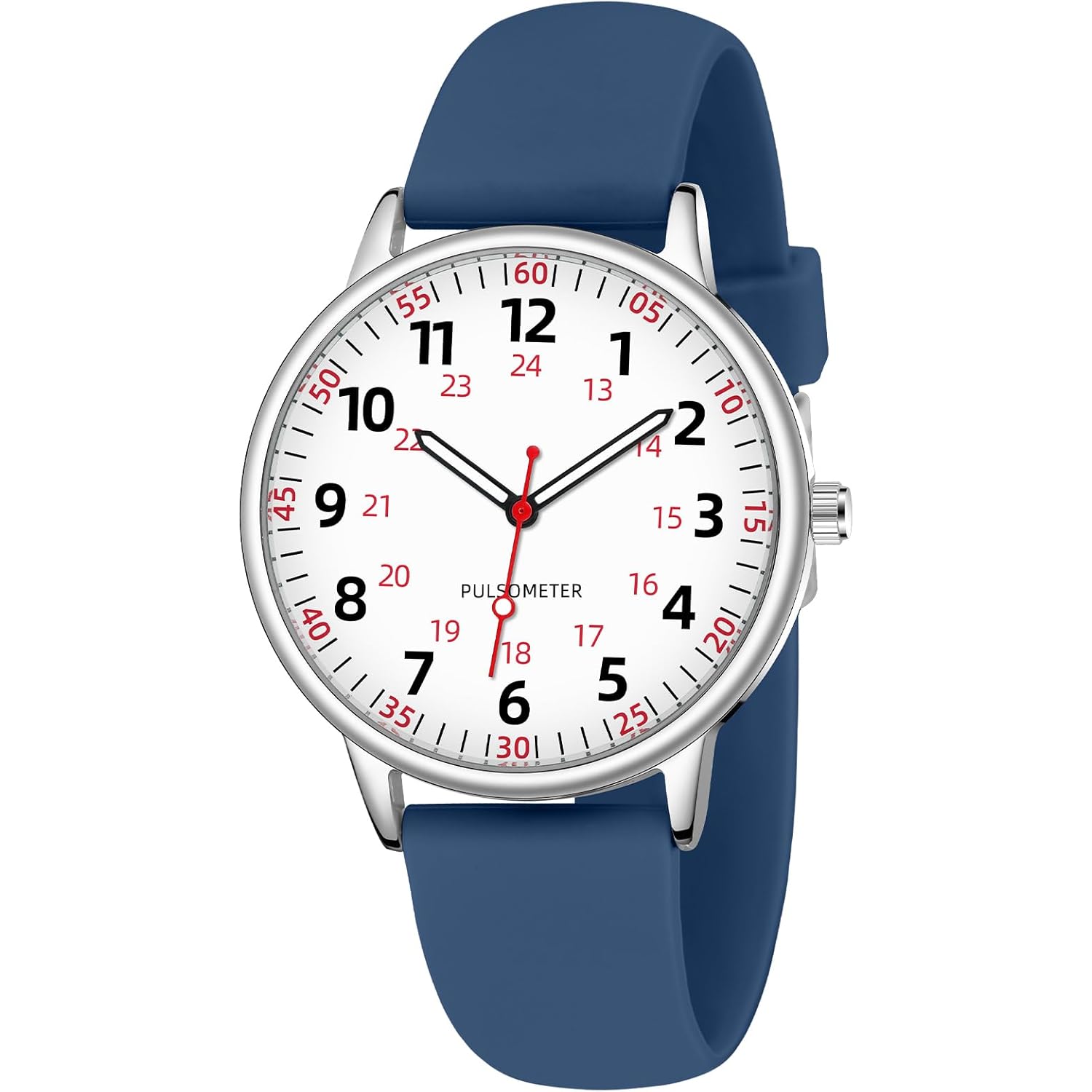 TWOPTION Nurse Watch for Women Waterproof Analog Silicone Watch with Second Hand Nursing Watch