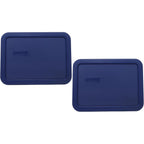 Pyrex 7210-Pc (3-Cup) Blue Food Storage Lid (2-Pack) - Made In Usa | Bpa-Free Plastic | Rectangle Shape | Replacement Cover | Designed For 7210 Glass Dish | Dishwasher Safe