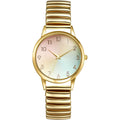 Avaner Women's Stretch Band Watches: Ladies Elastic Strap Gold-Tone Easy Reader Colorful Dial Analog Quartz Bangle Wrist Watch