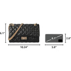 Gladdon Quilted Crossbody Purse For Women Trendy Shoulder Bags | Stylish Shoulder Purse,Quilted Pattern,Structured Bag,Chain Strap,Spacious Enough,Casual And Dressy Outfits,Any Occasion