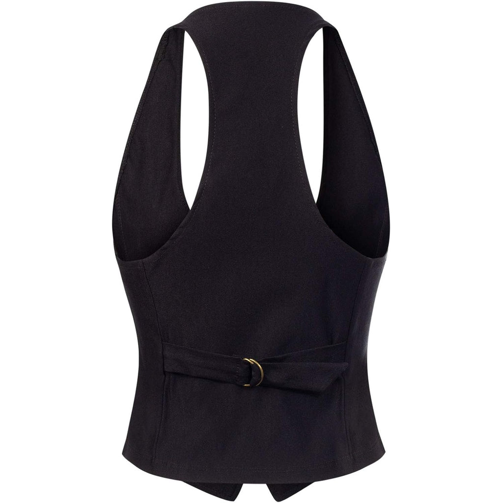 Women'S Slim Fit Racerback Tuxedo Waistcoat Suit Vest