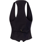 Women'S Slim Fit Racerback Tuxedo Waistcoat Suit Vest