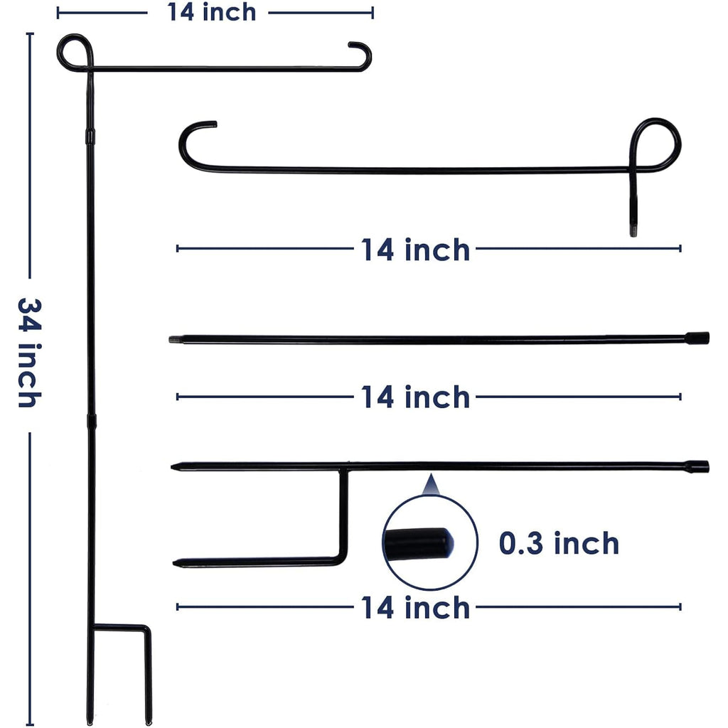 Garden Flag Stand, Thickened Pole Sturdy Straight Premium Metal Yard Flag Holder Weather-Proof Flagpole Seasonal Garden Flag, Christmas Garden Flag, Outdoor Decor Decoration