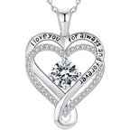 Jewelry for Women Wife Infinity Heart Birthstone I Love You Necklace S925 Anniversary Women Necklaces for Her Wife Birthday Gift Ideas, Birthday Present for Girlfriend Mom Daughter Sterling Silver