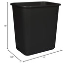 Storex 7 Gallon Trash Can, Gray, 6-Pack Black