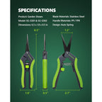 2Pcs 6.5" Pruning Shears For Gardening Ultra Sharp Garden Scissors | Plant Snips For Precise Cuts, Stainless Steel Bonsai Clippers With Spring Loaded, Garden Shears (1Pc Straight & 1Pc Curved)