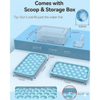 Ice Cube Trays With Lid And Bin, Bpa-Free Mini 0.8 Inch Sphere Ice Molds, 2-Pack Small Round Ice Ball Trays, Easy Release, Includes Scoop & Ice Storage Box For Cocktails, Coffee