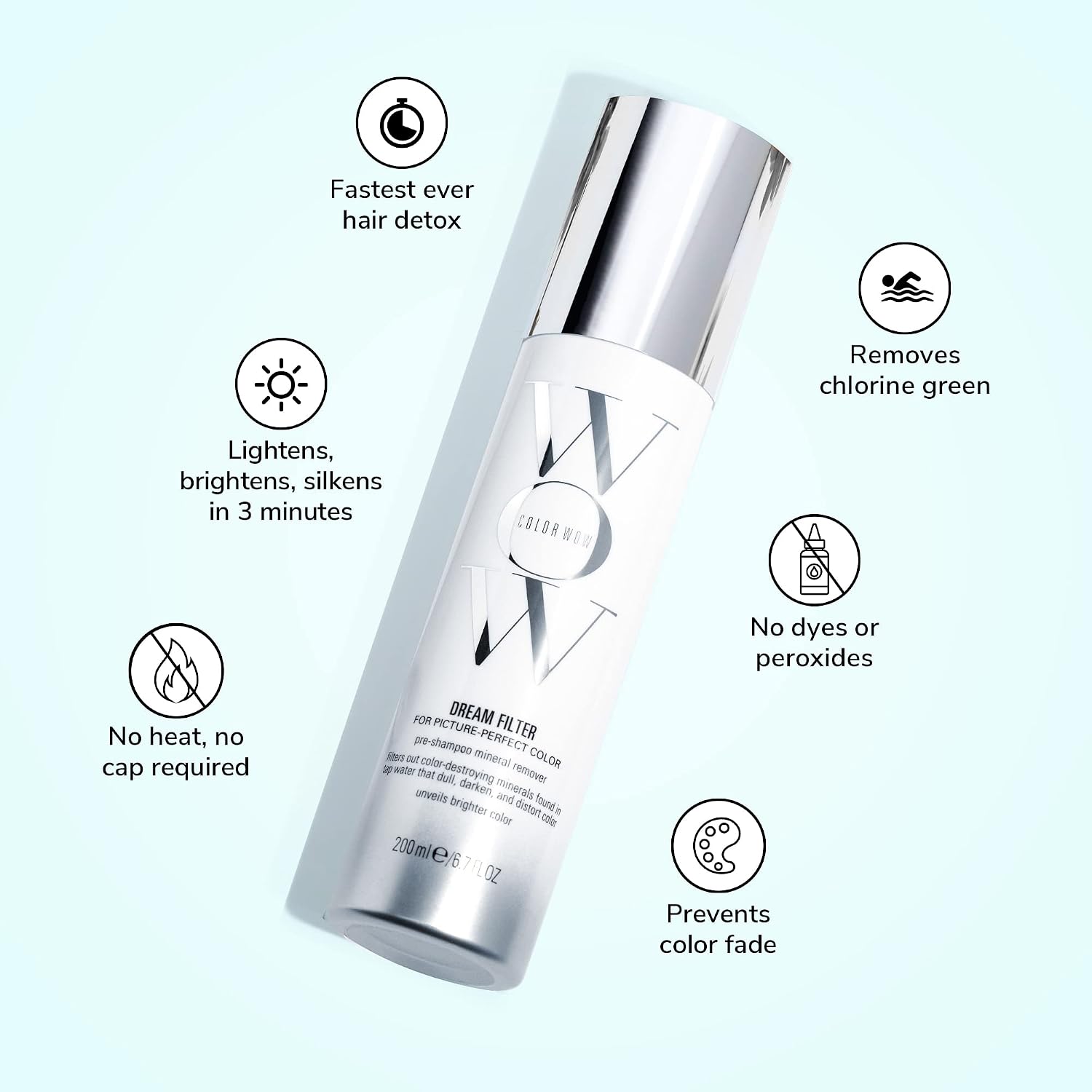 Color Wow Dream Filter Pre-Shampoo Mineral Remover, Hard Water Hair Detox For Brighter Shinier Color
