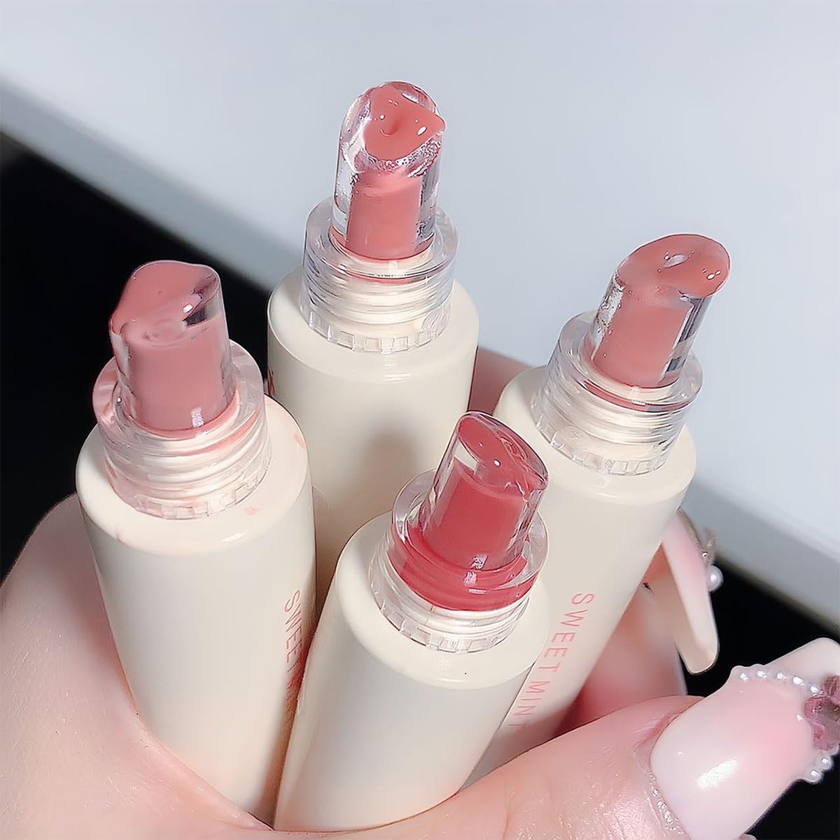 Baorder 4 Pcs Hydrating Jelly Lip Gloss,Long Lasting Waterproof Non-Stick Cup Lip Glaze Set,Moisturizing Tinted Lip Balm,Mirror Liquid Lipsticks Brighten Plumping Lipstick