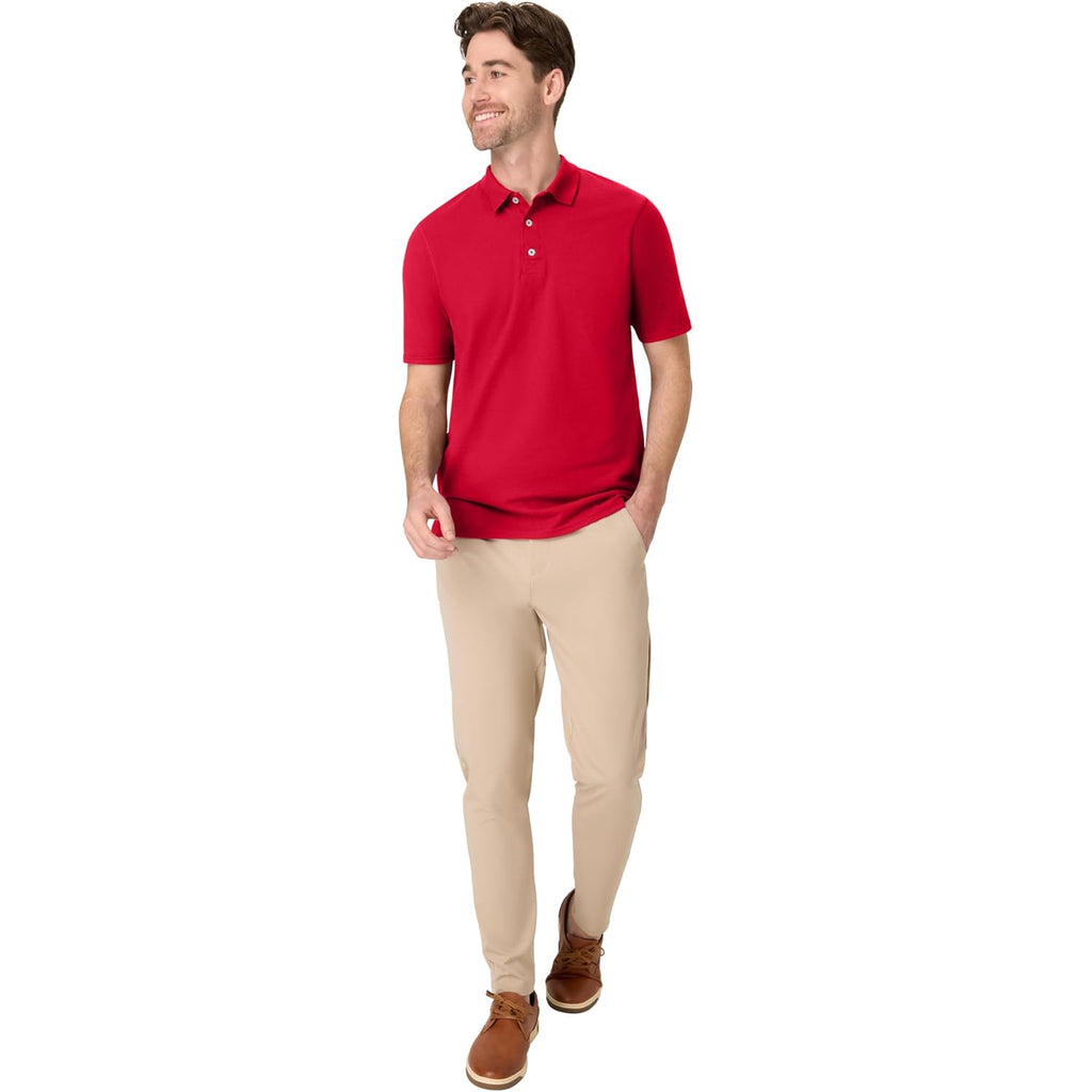 Hanes Mens X-Temp Performance Polo, Cotton Blend Sport Shirt For Men With Odor Control