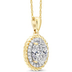 Gem Stone King 1.72 Cttw 14K Yellow Gold IGI Certified Lab Grown Diamond Pendant Necklace | Center Oval Diamond 1.5 Ct | D-E Color | VS1-VS2 Clarity | Gold Necklace For Women | 18 Inch Chain