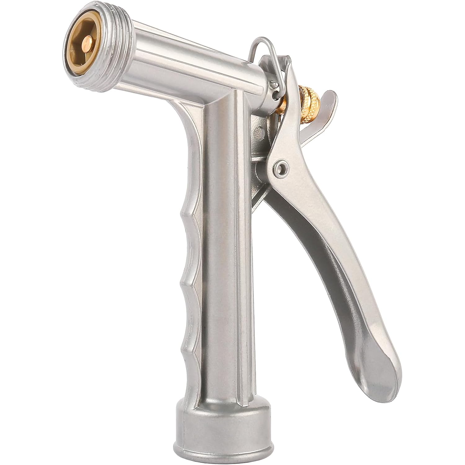 Garden Hose Nozzle, Water Hose Sprayer Nozzle With Threaded Front | Full Size Zinc Metal Pistol Grip High Pressure Nozzle, Adjustable Spray Water Flow For Watering, Washing, Cleaning (1 Pack)