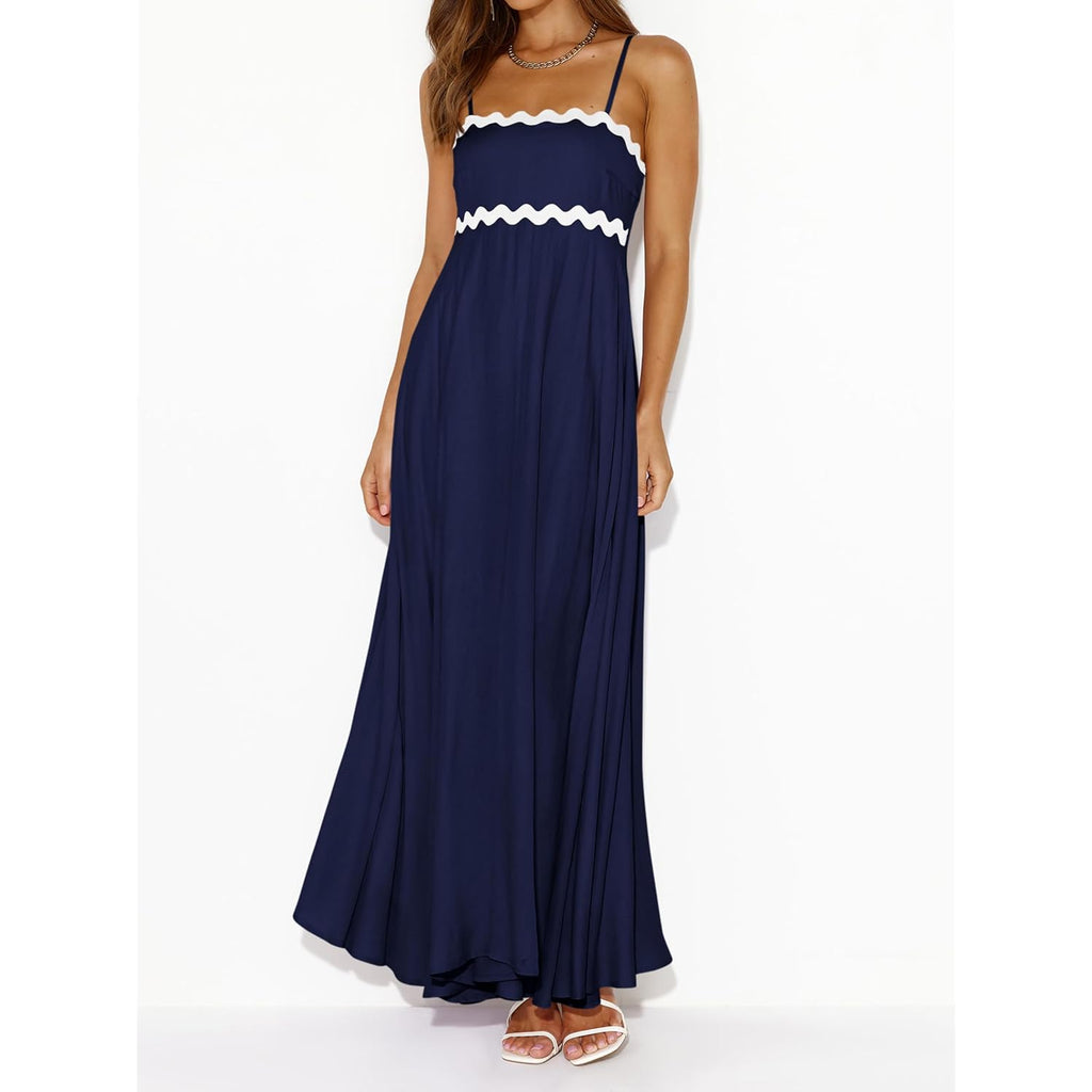Prettygarden Womens Spaghetti Strap Maxi Dresses 2026 Summer Casual Sleeveless Smocked Boho A Line Long Flowy Beach Sundress