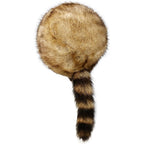 Women's Russian Cossack Hat with Raccoon Tail Furry Trapper Hat Plush Warm Winter Hats for Hunting Faux Fur Ski Cap