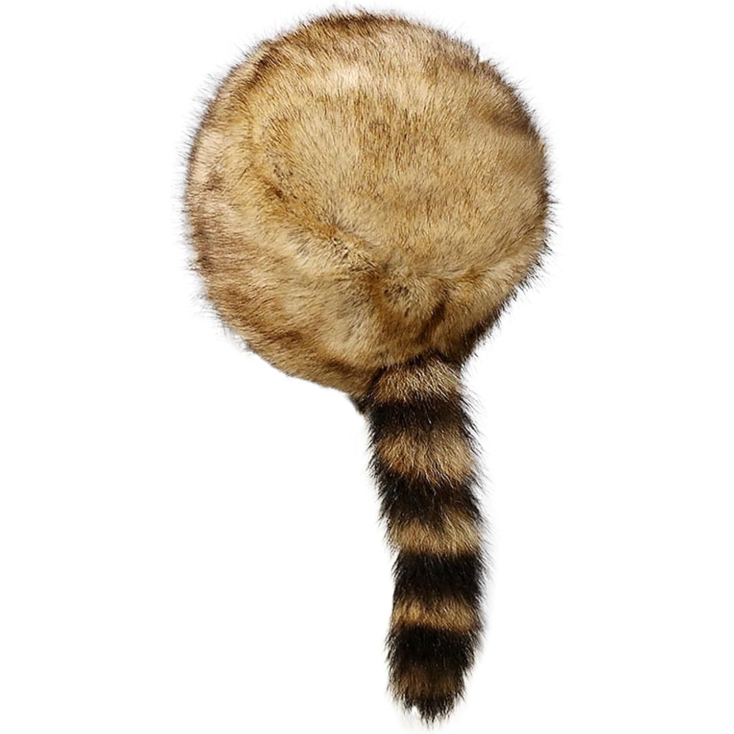 Women's Russian Cossack Hat with Raccoon Tail Furry Trapper Hat Plush Warm Winter Hats for Hunting Faux Fur Ski Cap