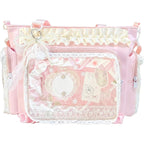Ita Bag With Diy Accessory Kit - Clear Window Y2K Kawaii Lace Crossbody Bag With Display Insert For Pins & Button Badges