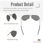 Polarized Aviator Sunglasses for Men Women, 100% UV Protection Classic Shades with Spring Hinge Bza013a
