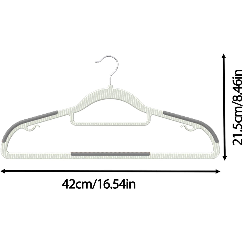 60 Pack Heavy Duty Plastic Hangers, Non Slip Clothes Hangers With Rubber Pads And 360° Hook - Thin Space Saving Hanger, Closet Organizer For Shirt, Pants, Suit, Skirt,Coat - Gray