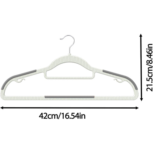 60 Pack Heavy Duty Plastic Hangers, Non Slip Clothes Hangers With Rubber Pads And 360° Hook - Thin Space Saving Hanger, Closet Organizer For Shirt, Pants, Suit, Skirt,Coat - Gray