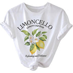 SweatyRocks Women's Lemon Shirts Letter Fruit Printed Graphic Tees Short Sleeve Casual T-Shirt White