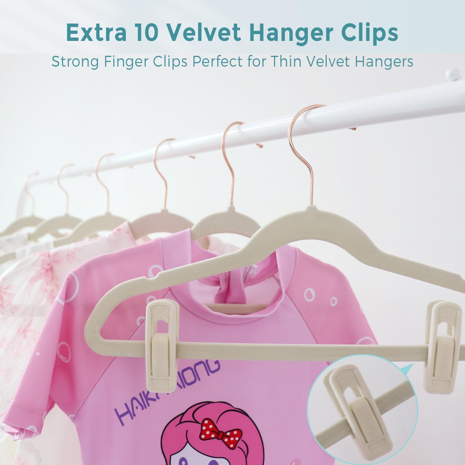 Baby Velvet Hangers 30 Pack - 11 Inch Premium Felt Non Slip Kids Hanger For Infant & Toddler Clothes - 0.2" Slim Space-Saving Baby Felt Hangers For Children'S Closet With 10 Clips - Beige