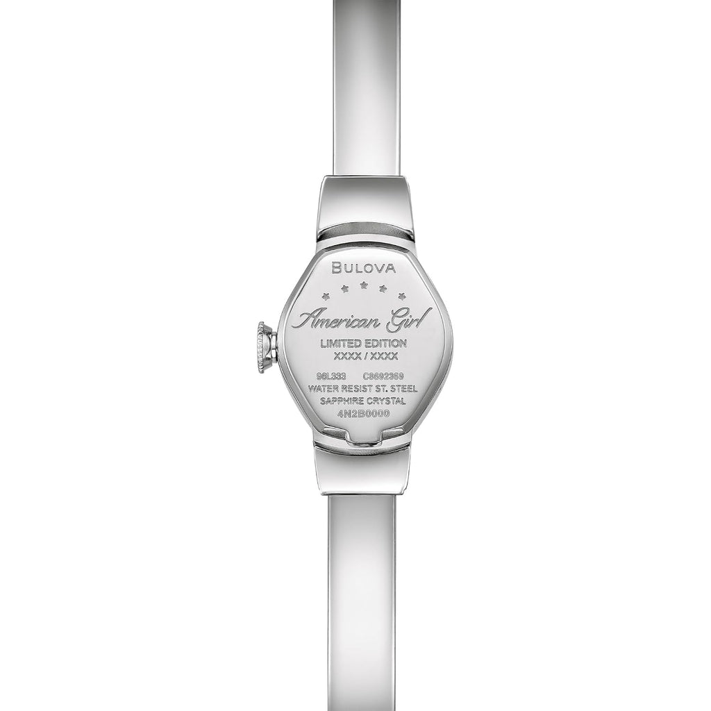 Bulova Ladies Limited Edition American Girl 2 Hand Silver Stainless Steel Quartz Bangle Watch Style:96L333