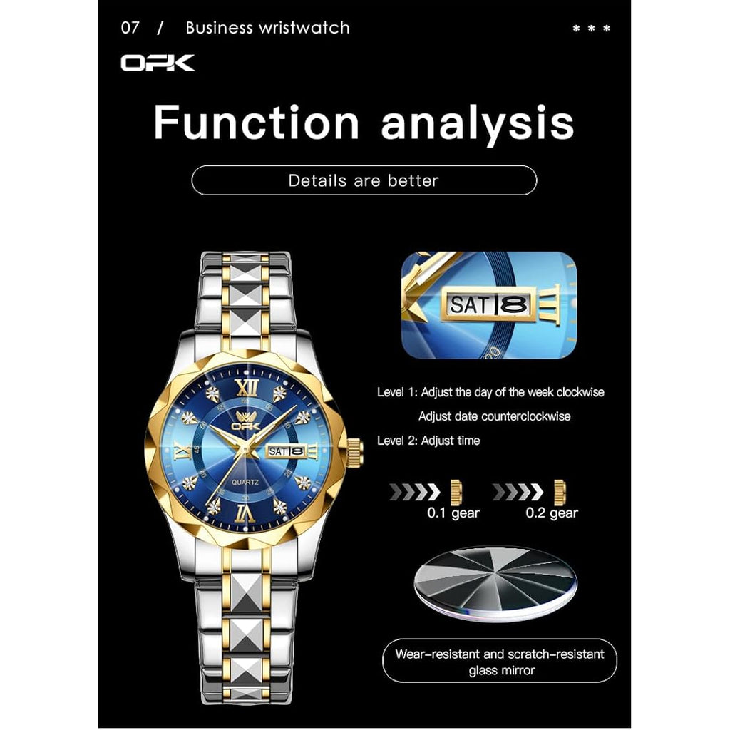 Opk Women Watches Business Dress Female Watch Stainless Steel Easy To Read Small Ladies Wrist Watch Luminous Waterproof Lady Watches