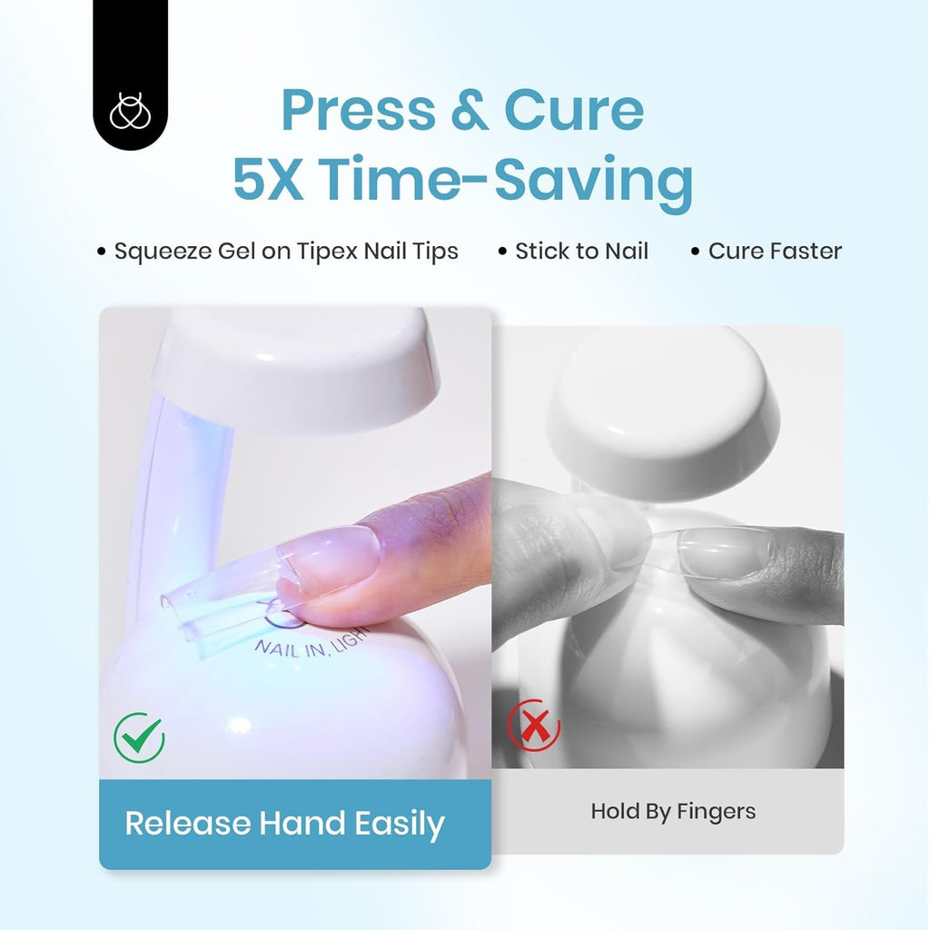 Beetles Tipex Nail Glue 20g Solid Nail Glue Gel Super Strong for Tipex Nail Tips Soak Off U V No Hand-Hold Needed Professional Beginner-Friendly 28+ Days Lasting