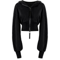 Arssm Cropped Hoodie Women Zip Up Long Sleeve Sweatshirts Casual Fashion Hooded Workout Jacket Crop Top
