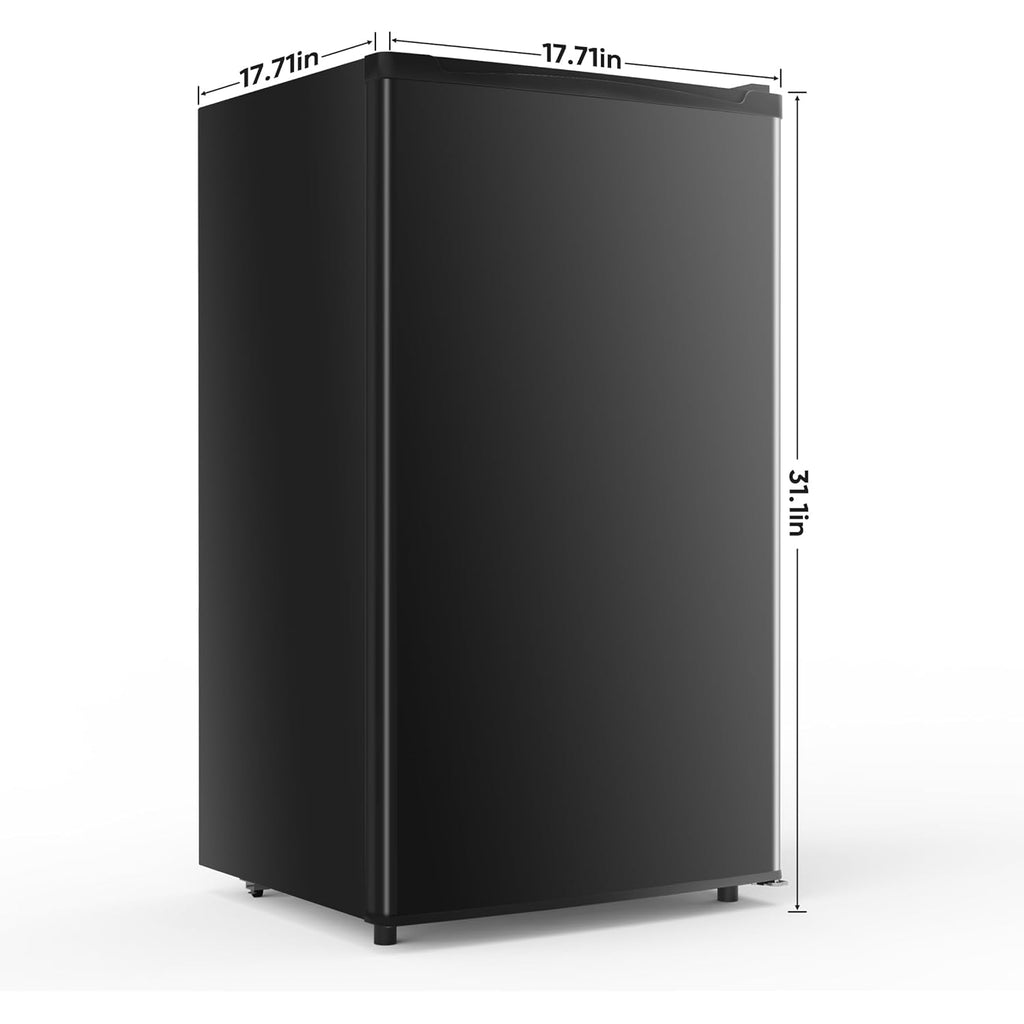 NEWBULIG Mini Fridge with Freezer 3.2 Cu.Ft Small Refrigerator for Office, Dorm, Small Fridge with Adjustable Thermostat, Energy Saving, Singel Door, Black