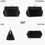 Women's Kiss Lock Crossbody Bag PU Medium Handbags Kiss Clasp Crossbody Shoulder Bags Tote Purse Messenger Handbag