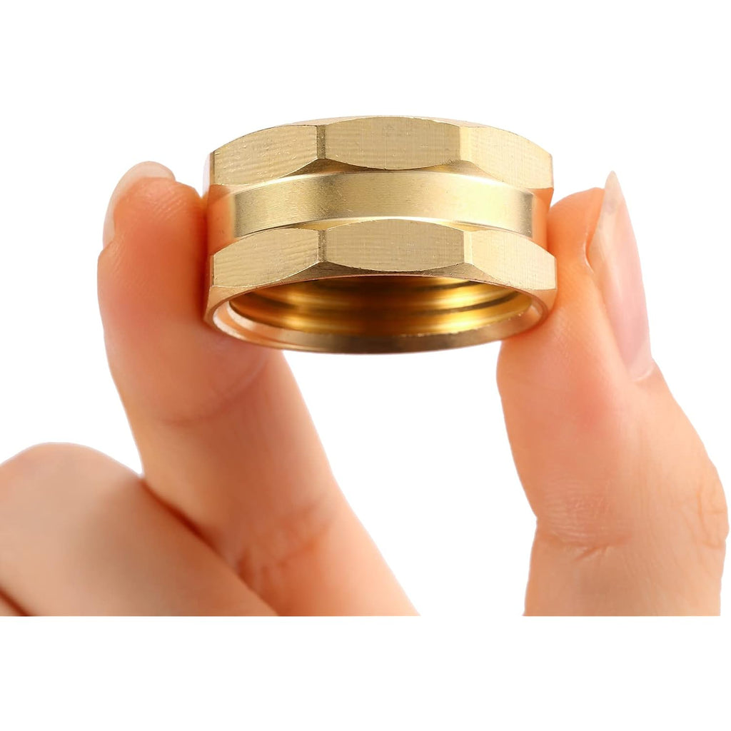 2 Pack Garden Hose End Caps With Washers, Brass Spigot Cap, 3/4" Female End Cap | Brass Spigot Cap, 3/4" Female End Cap