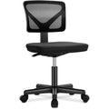 Dumos Small Office Chair Armless, Ergonomic Adjustable Home Office Swivel Rolling Task Chair No Arms, Comfy Mesh Mid Back Computer Work Vanity Desk Chiars With Wheels For Small Spaces, Inky