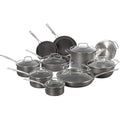 Cuisinart 17-Piece Pots And Pans Set, Non Stick Hard Anodized Cookware Set, Compatible With Electric, Gas Cooktops, Dishwasher Safe, Oven Safe Pot Set, Cool Grip Handles, Aluminum Core For Even Heat